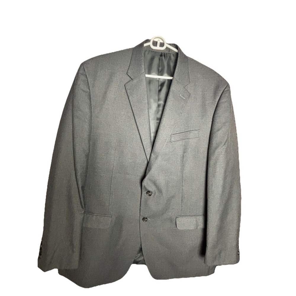 Chaps Mens 48L Sport Coat Navy Blue 2 Button Jacket Office Preppy NWOT